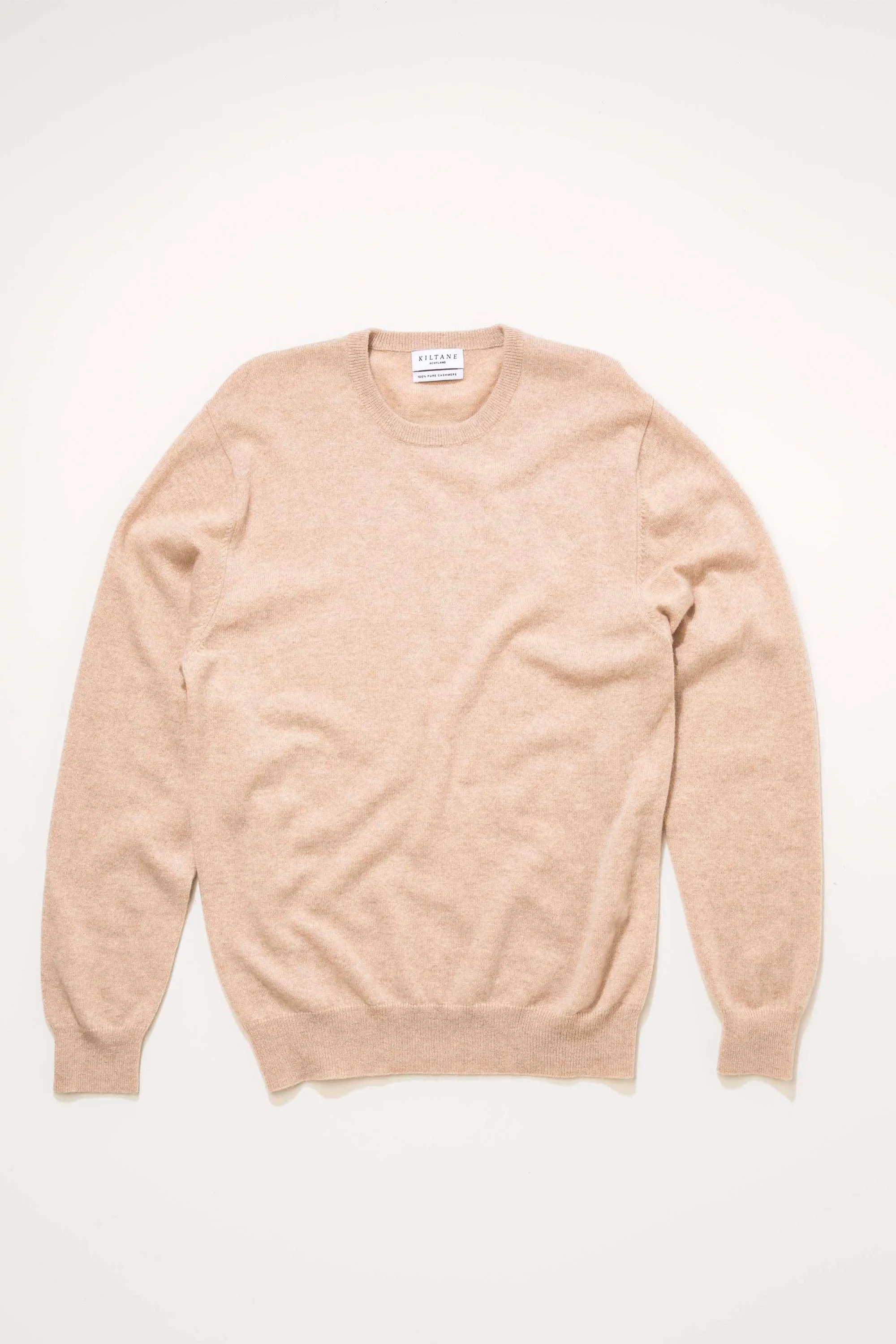 Men's Cashmere Crew Neck Jumper - Vicuna