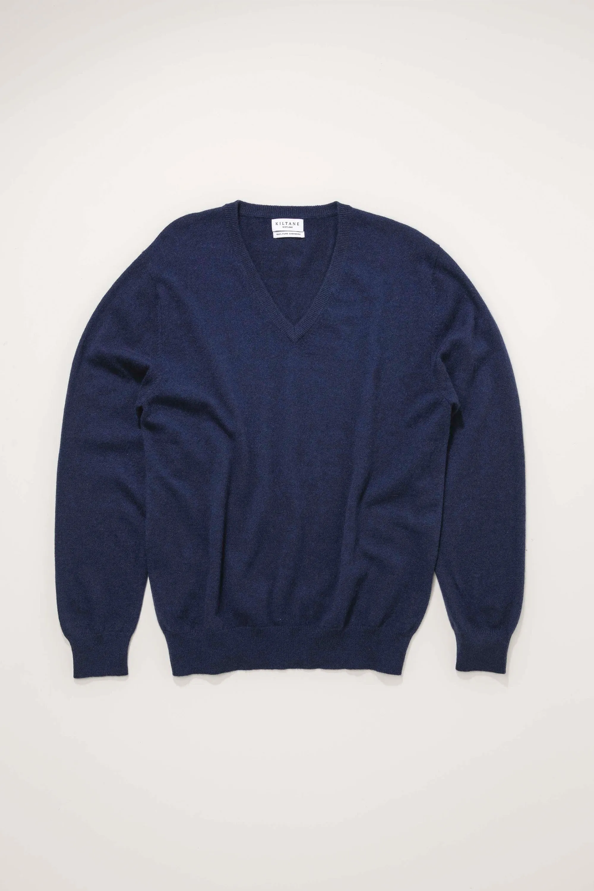 Men's Cashmere V Neck Jumper - Cosmos