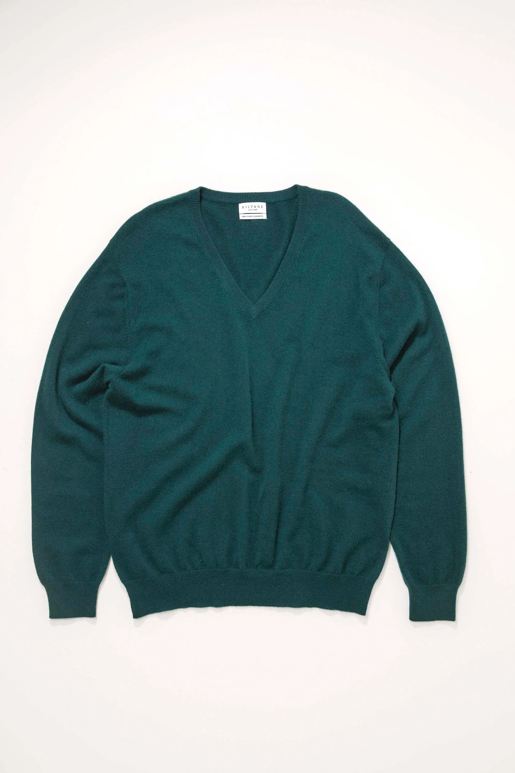 Men's Cashmere V Neck Jumper - Richmond Green