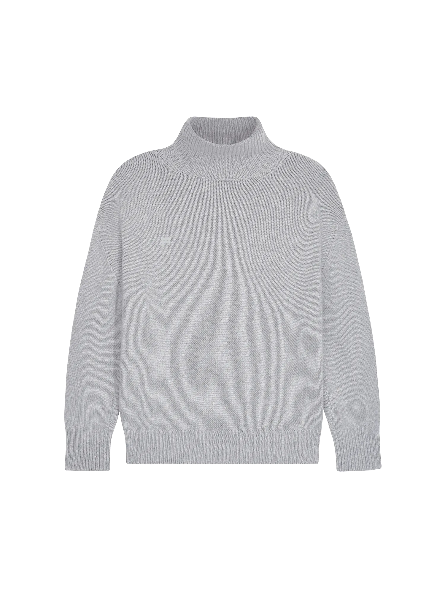 Men's Recycled Cashmere Turtleneck Sweater—grey marl