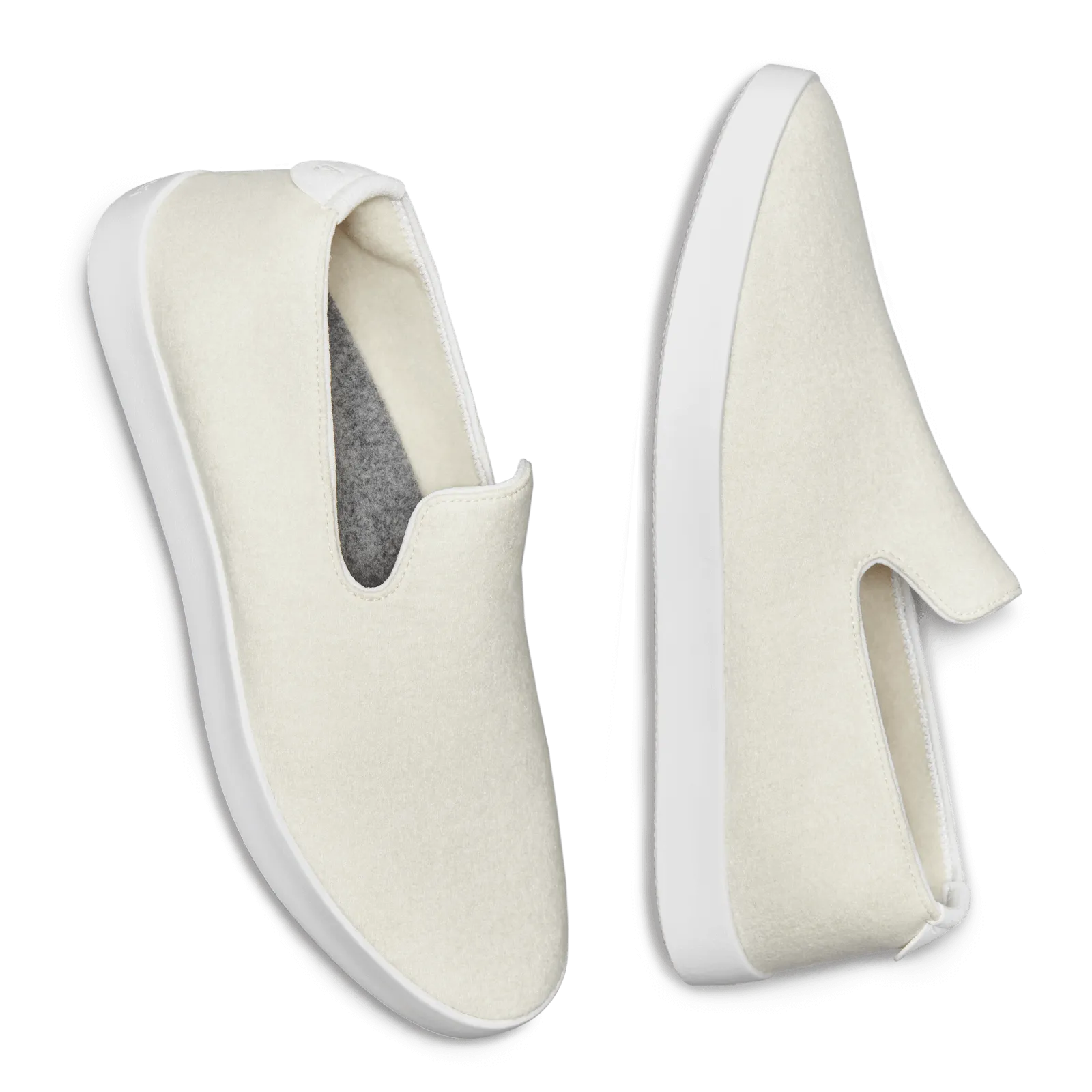 Men's Wool Loungers - Natural White (White Sole)