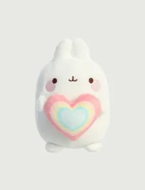 Molang Plush Rainbow Heart 6"