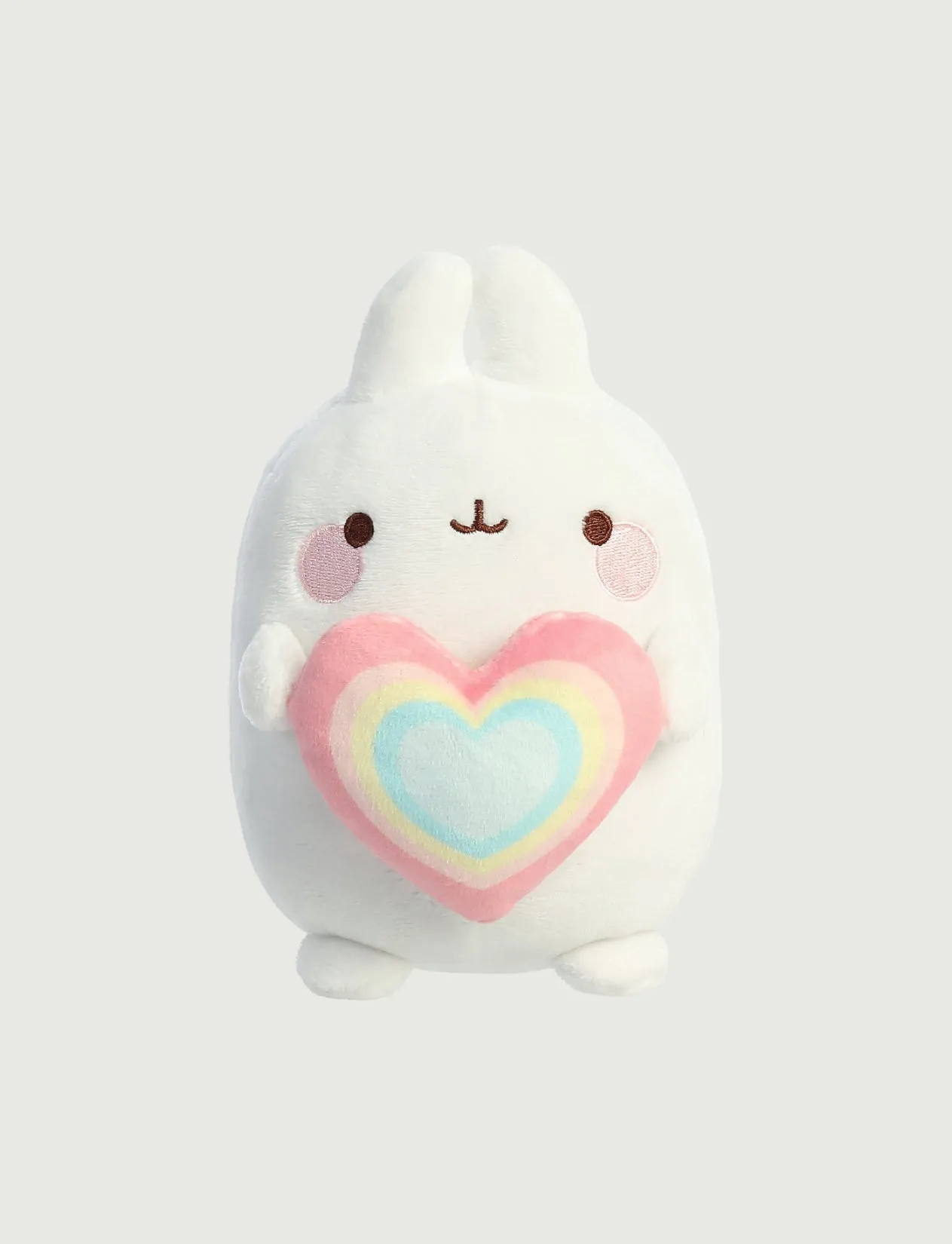 Molang Plush Rainbow Heart 6"