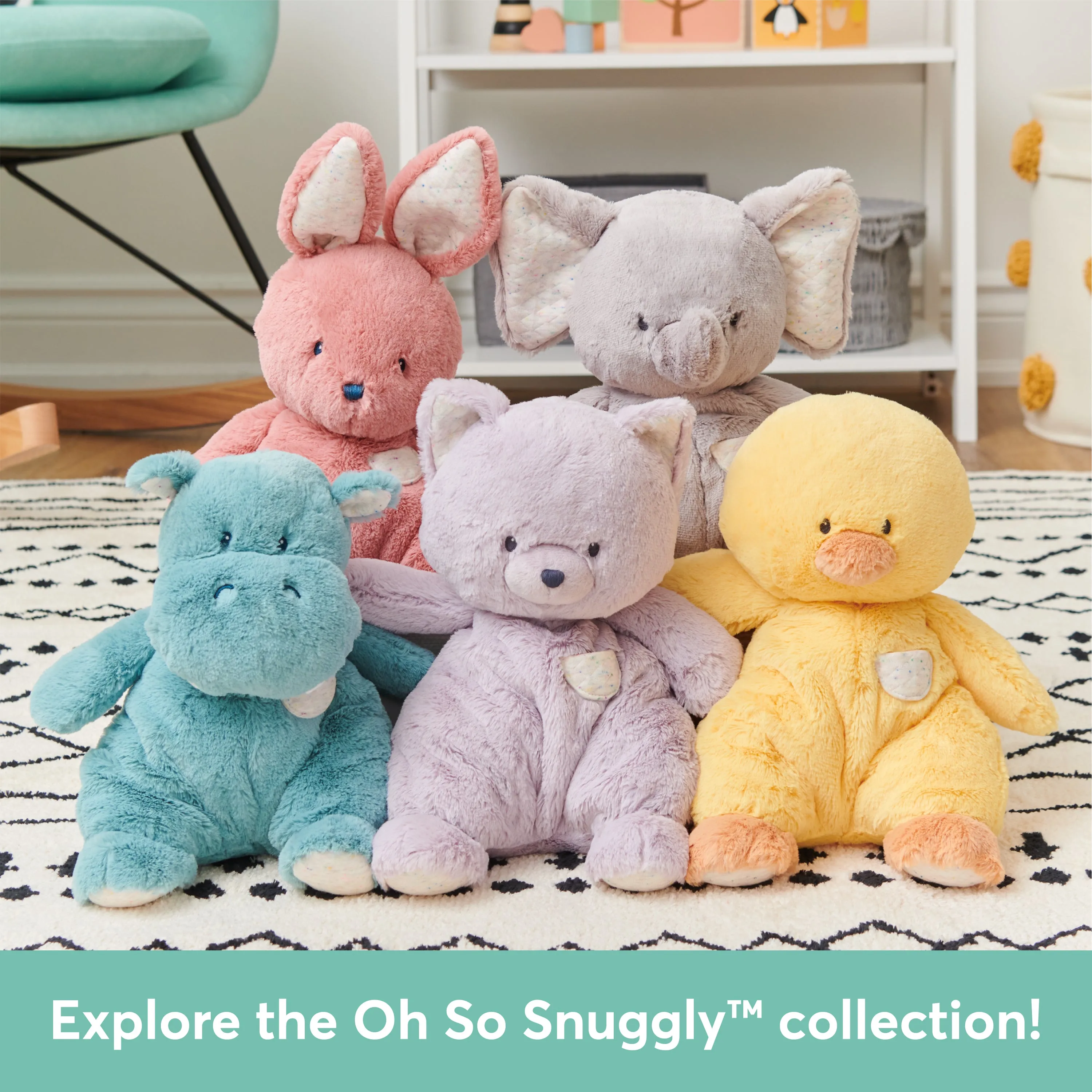 Oh So Snuggly® Hippo Plush, 12.5 in