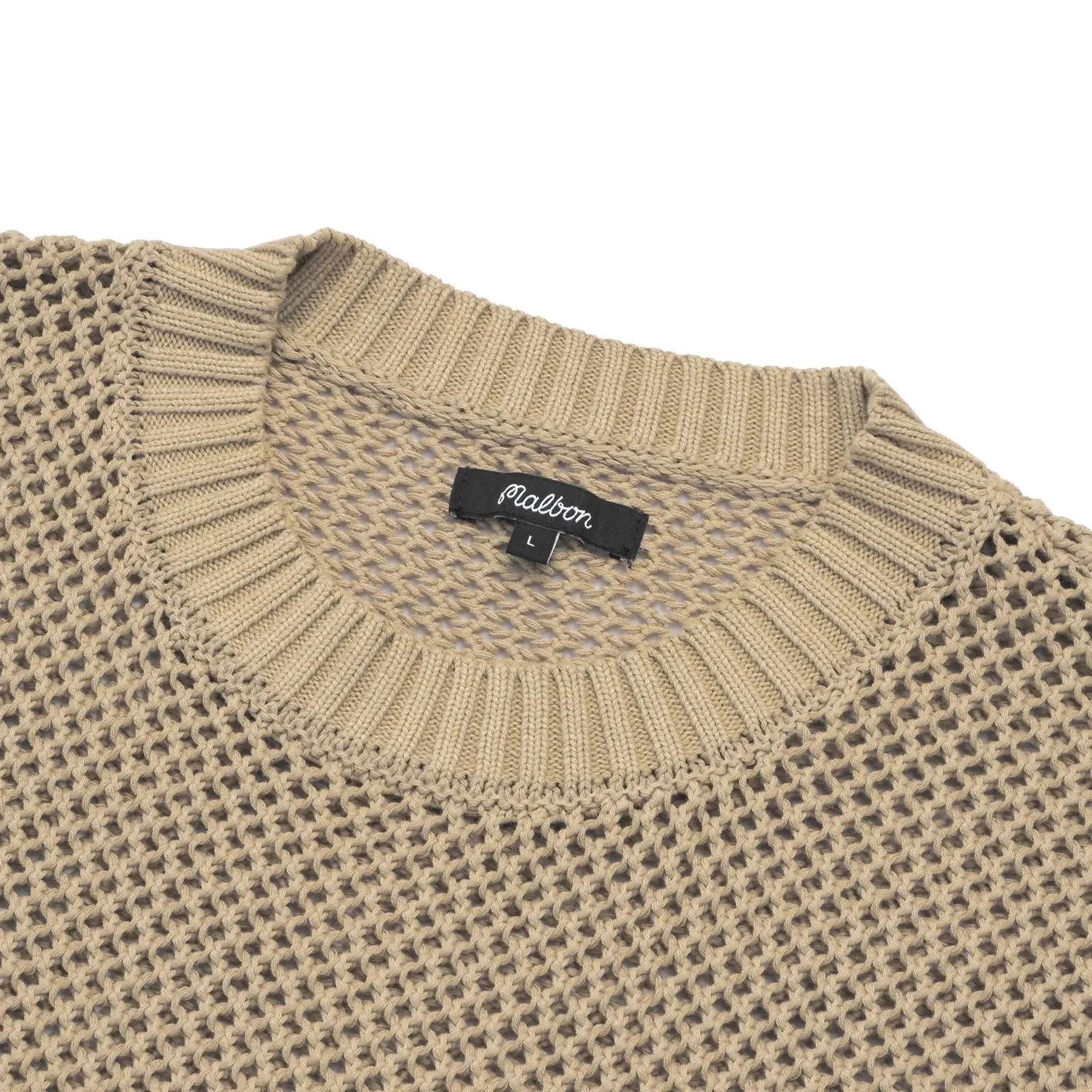 Pigment Dyed Fishnet Sweater Sesame - 2024