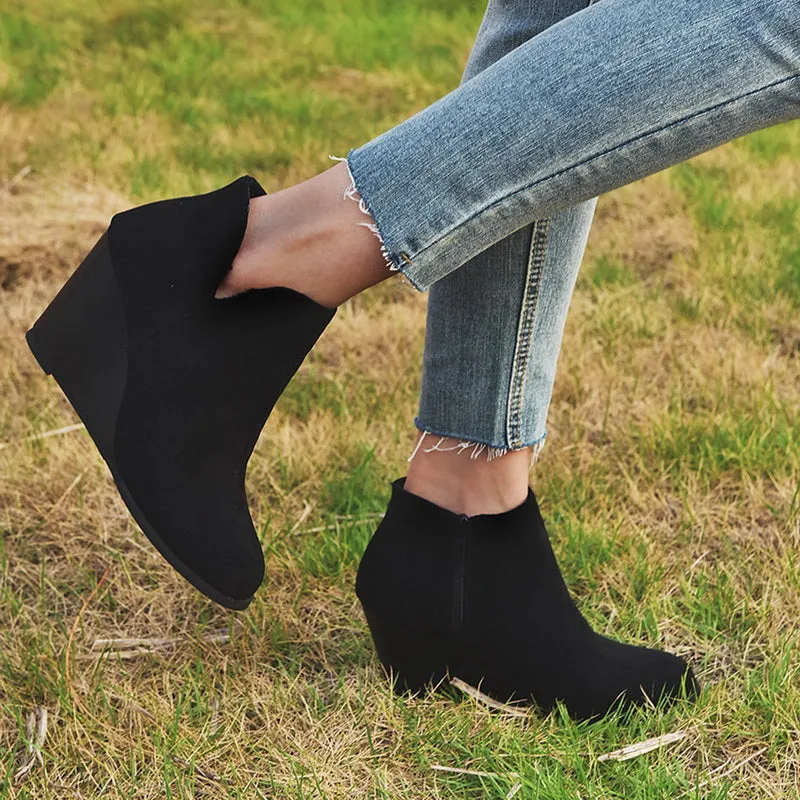 Pointed Toe Booties Winter Women Ankle Boots