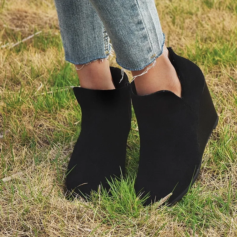 Pointed Toe Booties Winter Women Ankle Boots