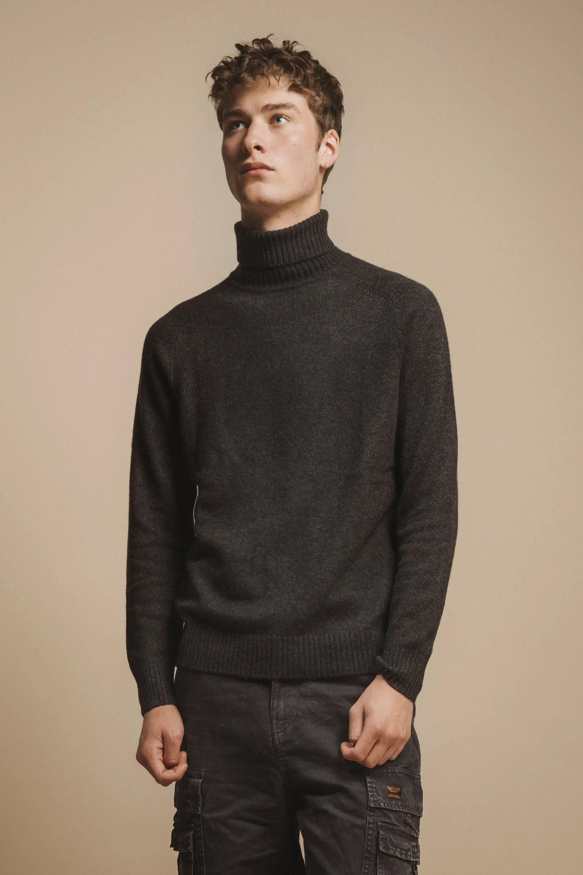 Portobello Cashmere Roll Neck Jumper - Grey