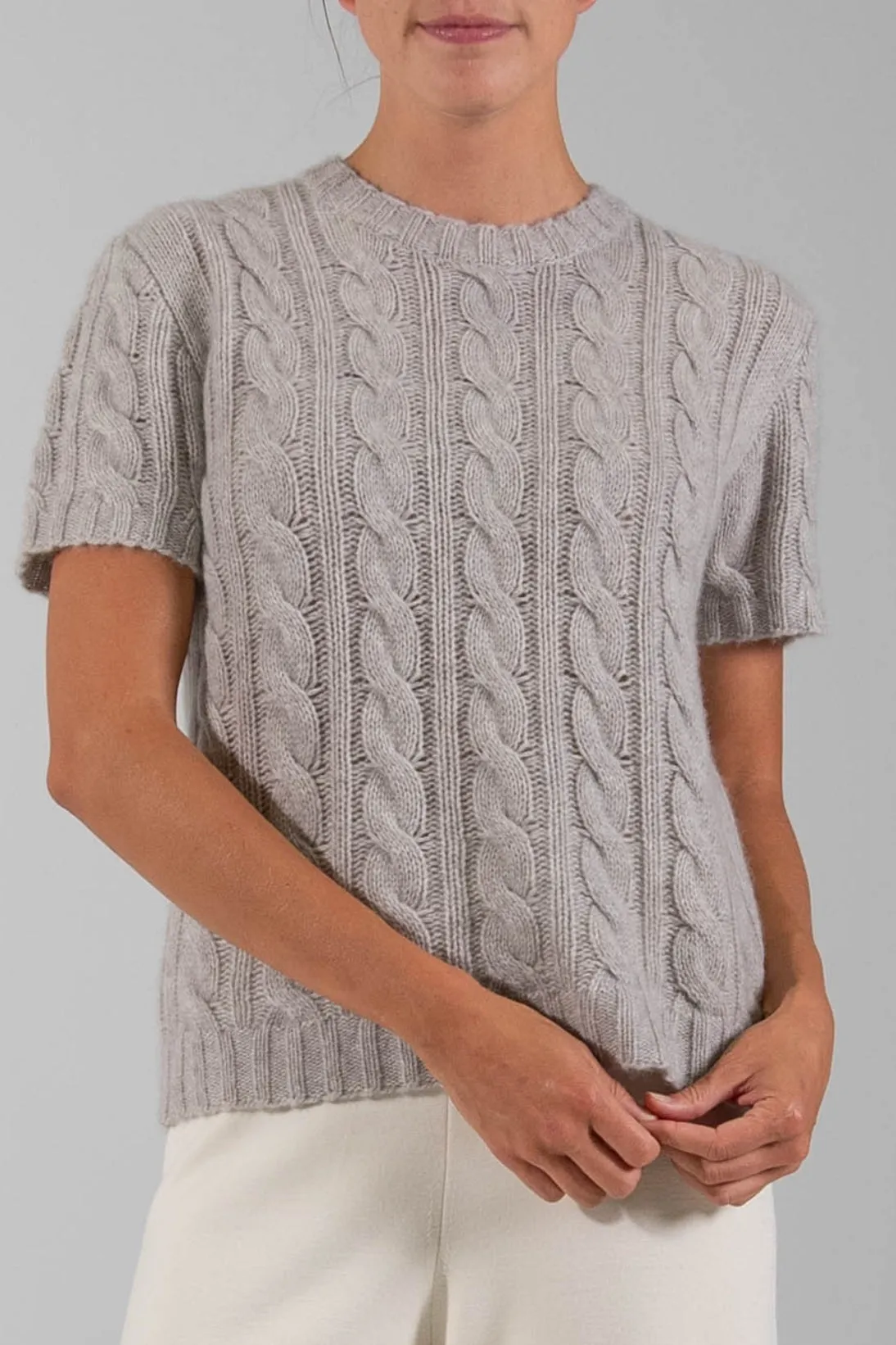 RECYCLED CASHMERE CABLE SWEATER