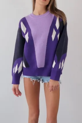 Retro crew neck sweater