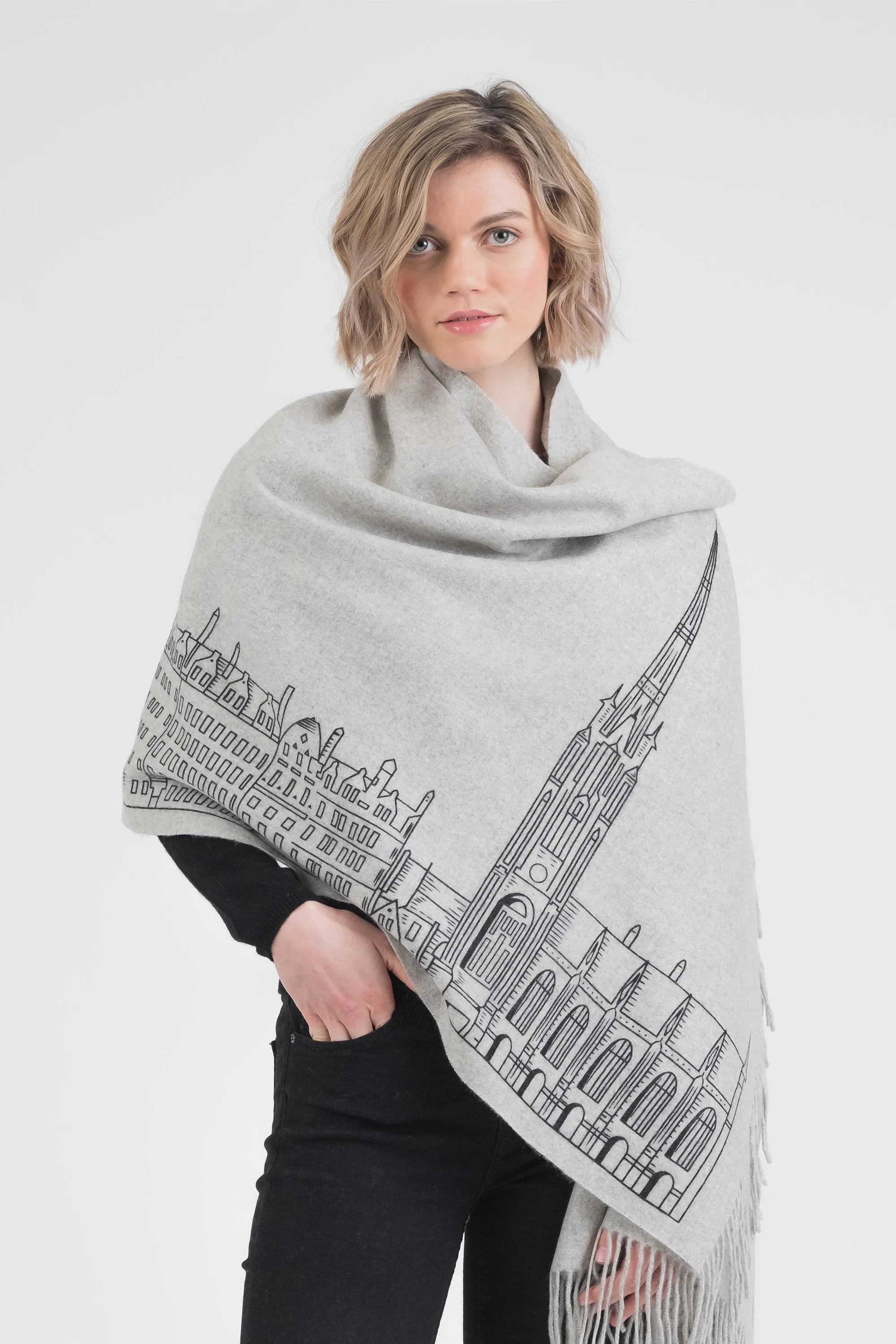 Royal Mile Cashmere Double Sided Stole - Grey