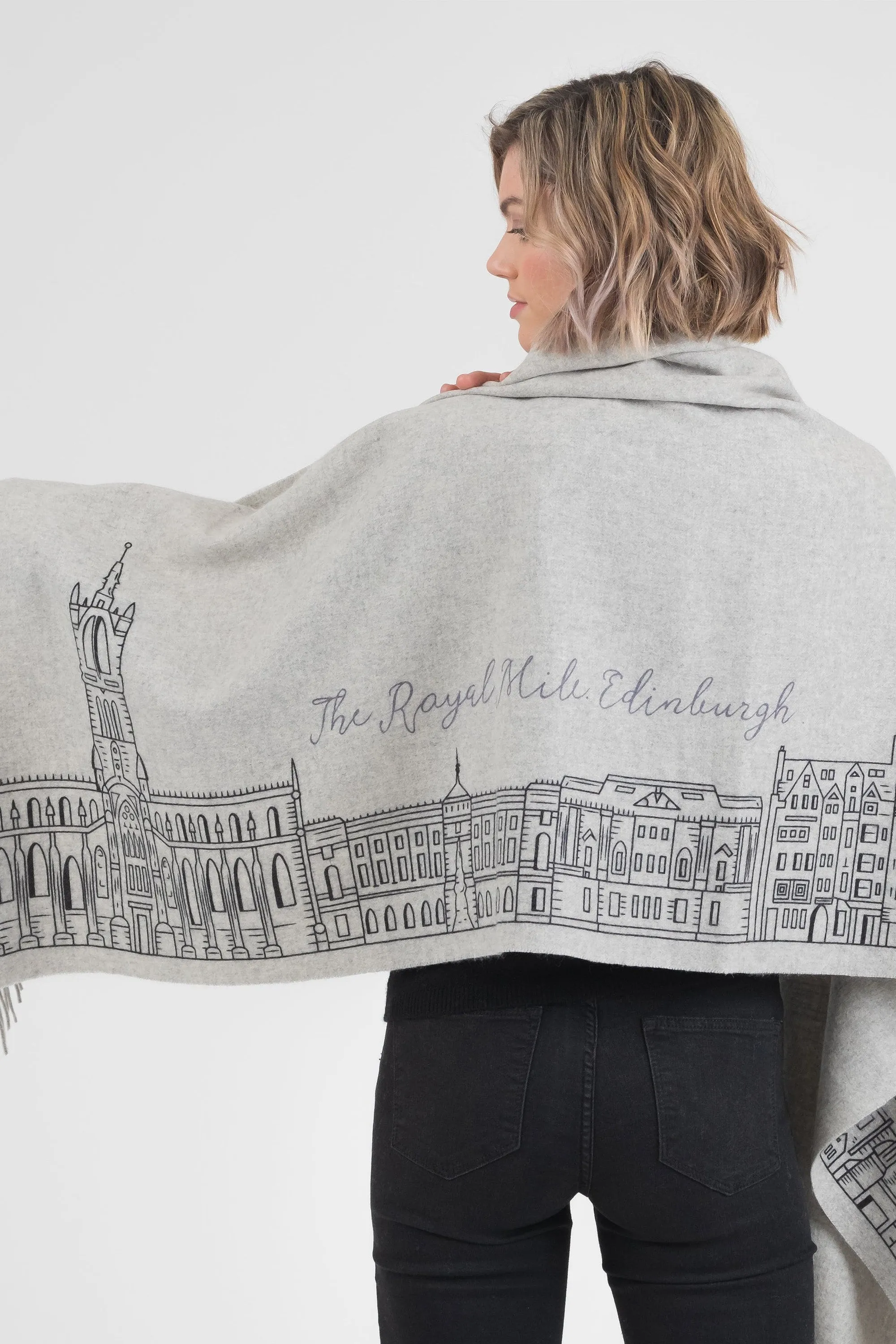 Royal Mile Cashmere Double Sided Stole - Grey