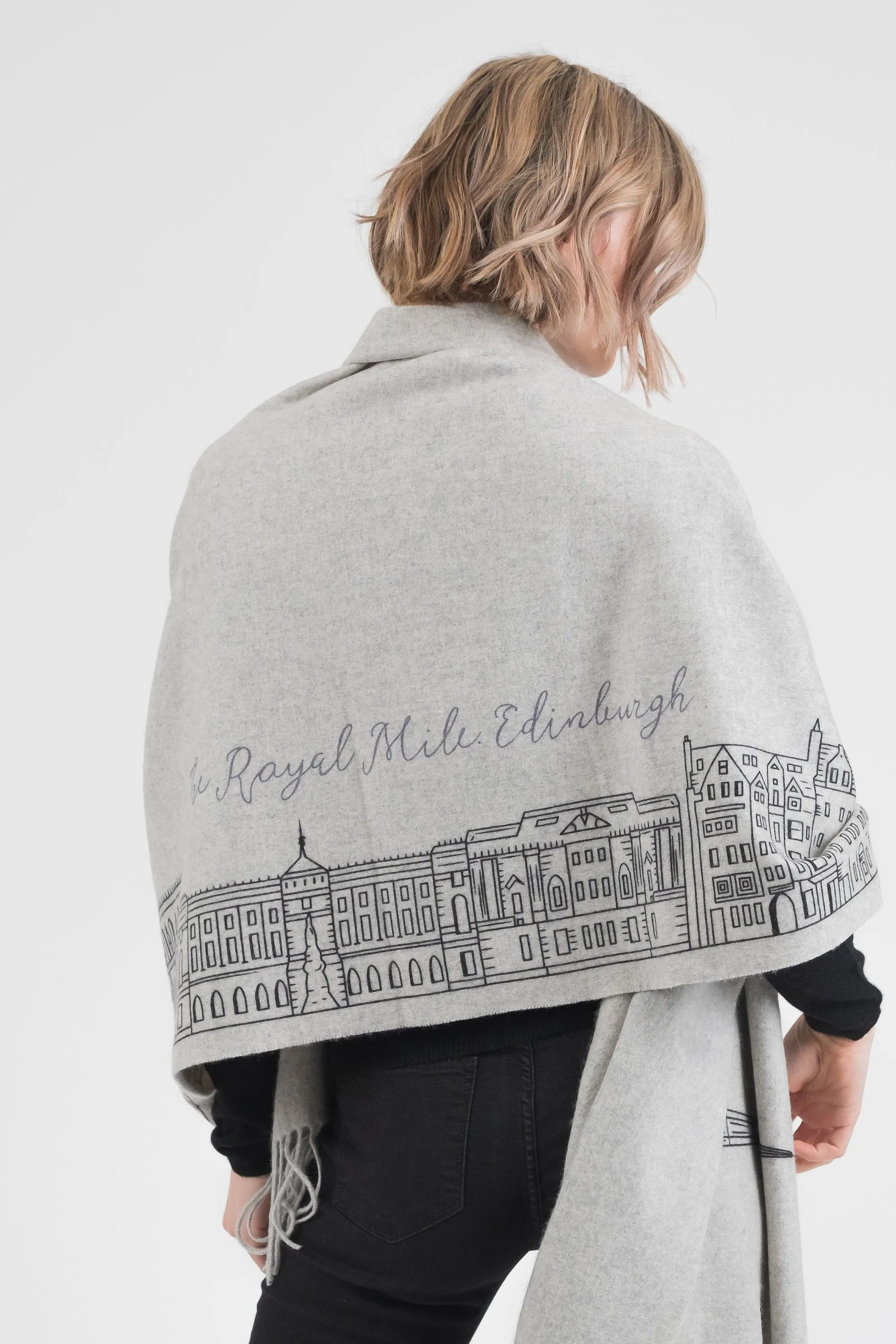 Royal Mile Cashmere Double Sided Stole - Grey