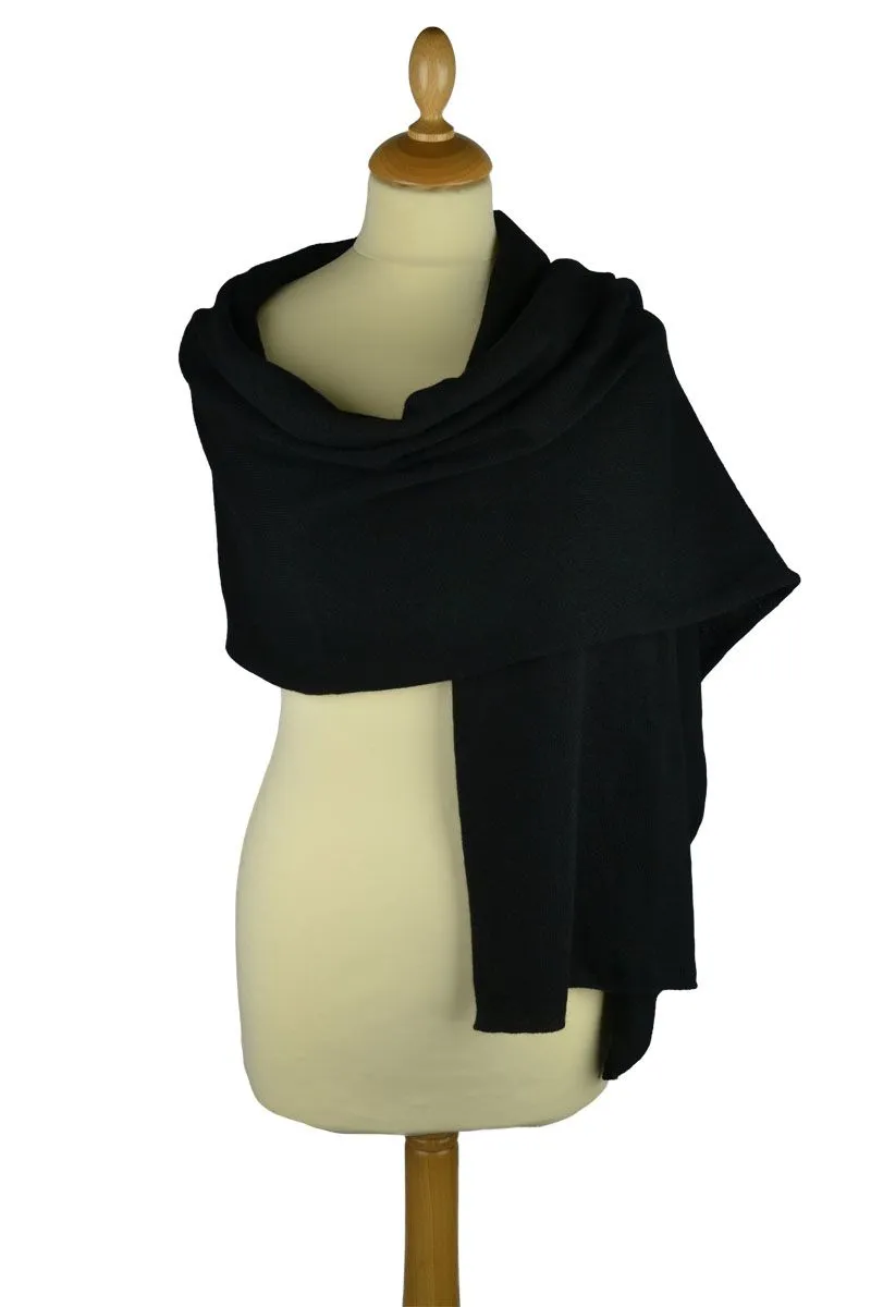 Scottish Cashmere Knitted Plain Stole