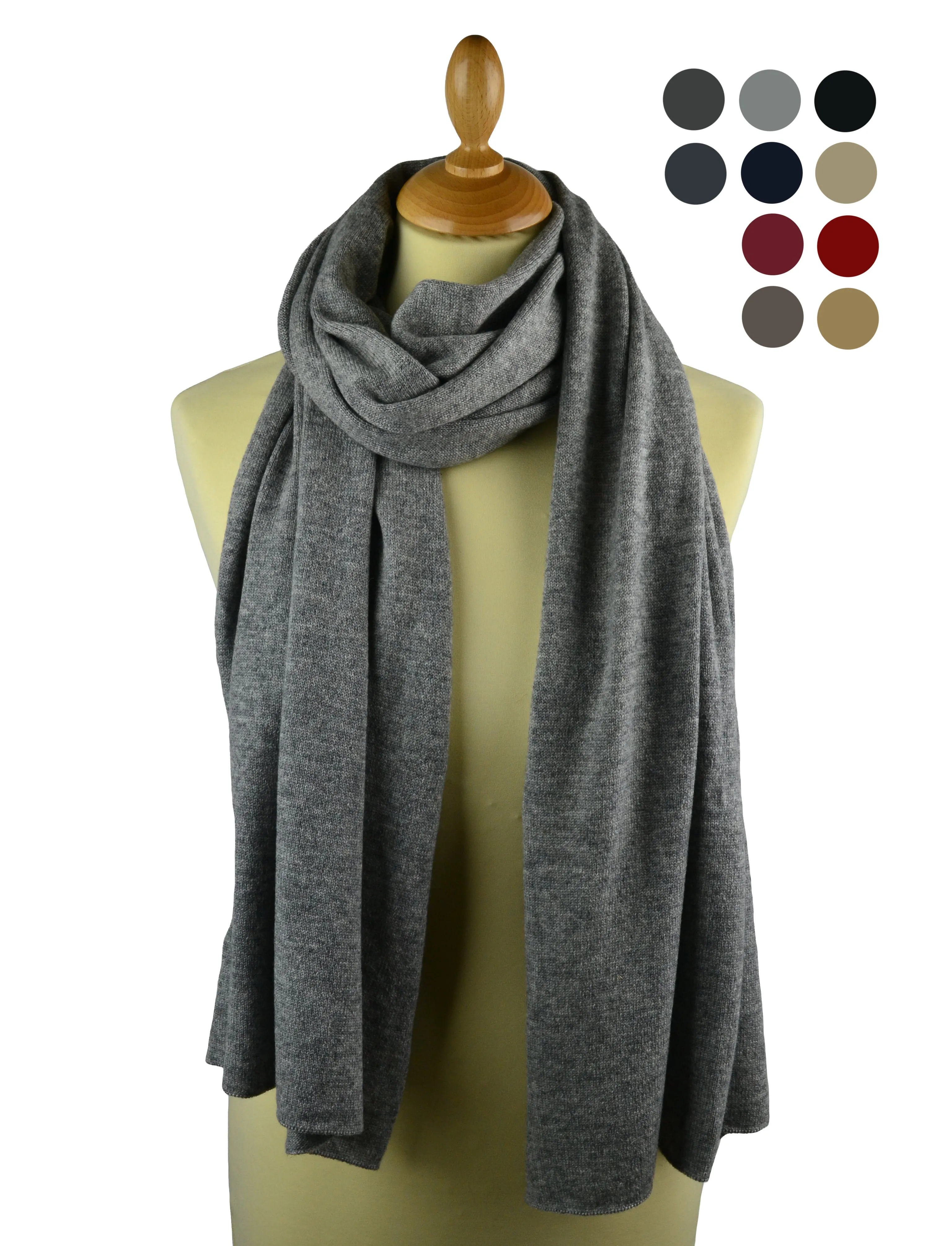 Scottish Cashmere Knitted Plain Stole