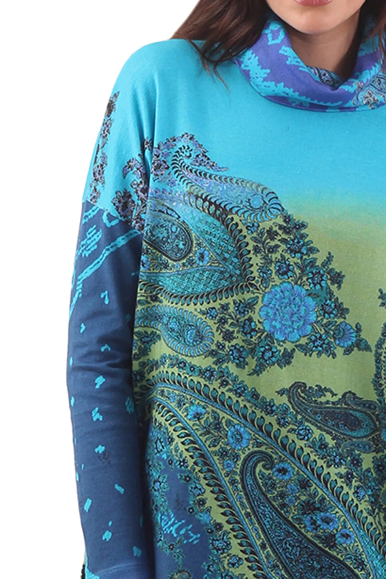 Shades of Blue Paisley Top