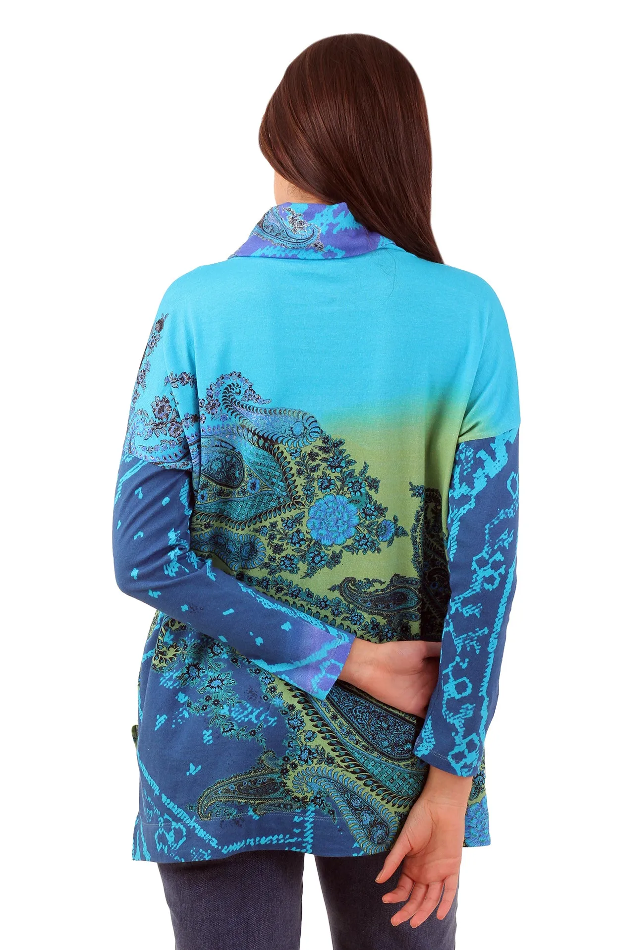 Shades of Blue Paisley Top