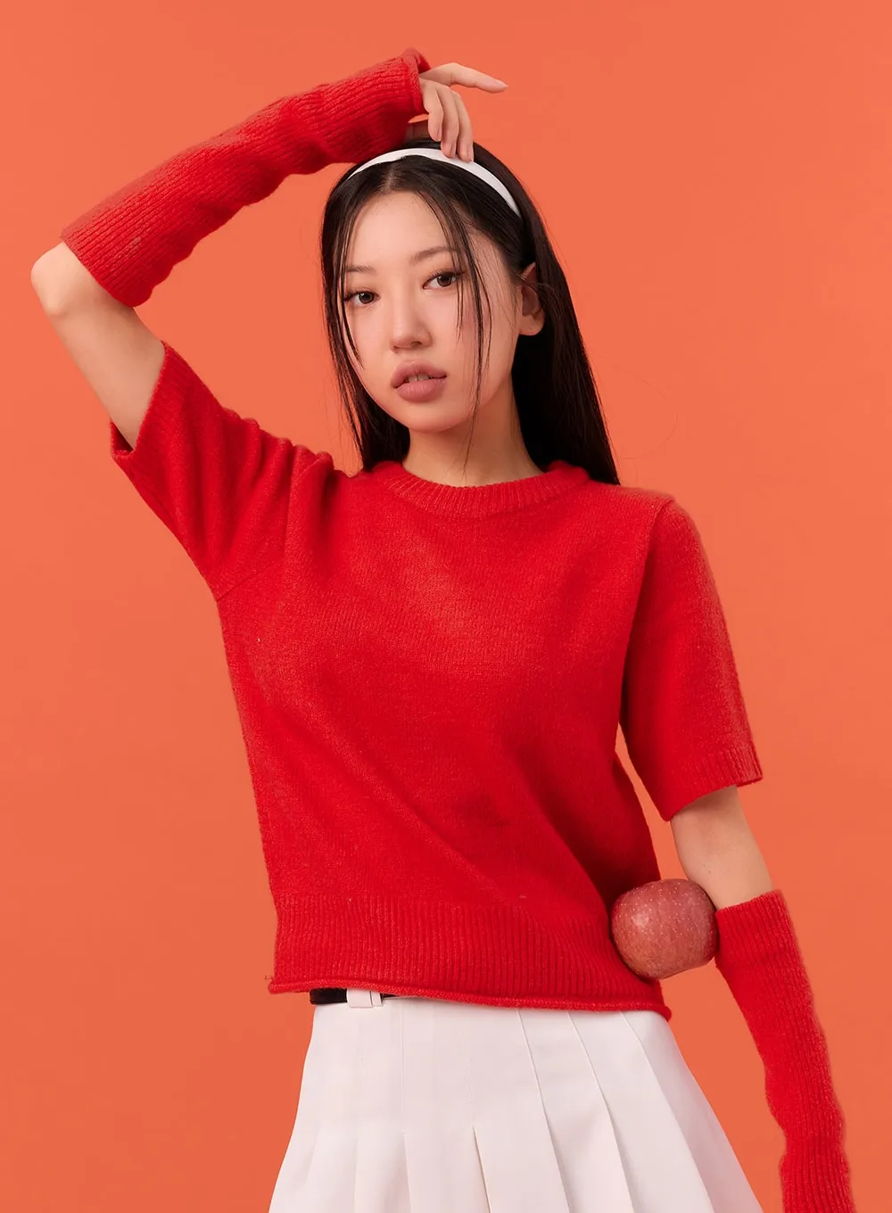 Short Sleeve Sweater and Arm Warmer Set IN301