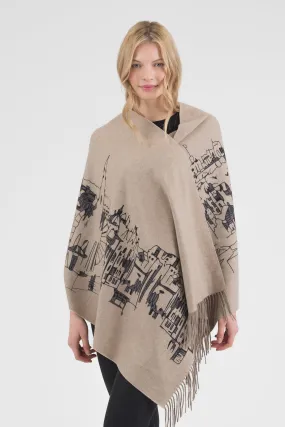 Skyline Cashmere Double Sided Stole - Beige