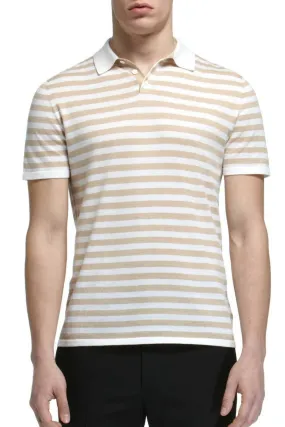 STRIPED COTTON CASHMERE POLO