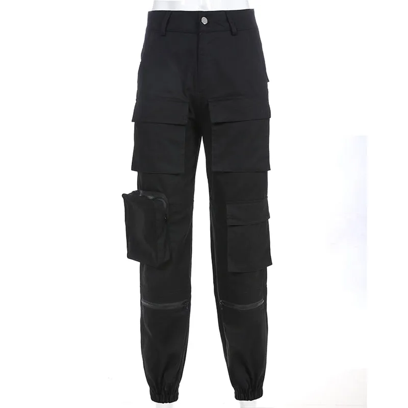 'Take Control' Black cargo pants