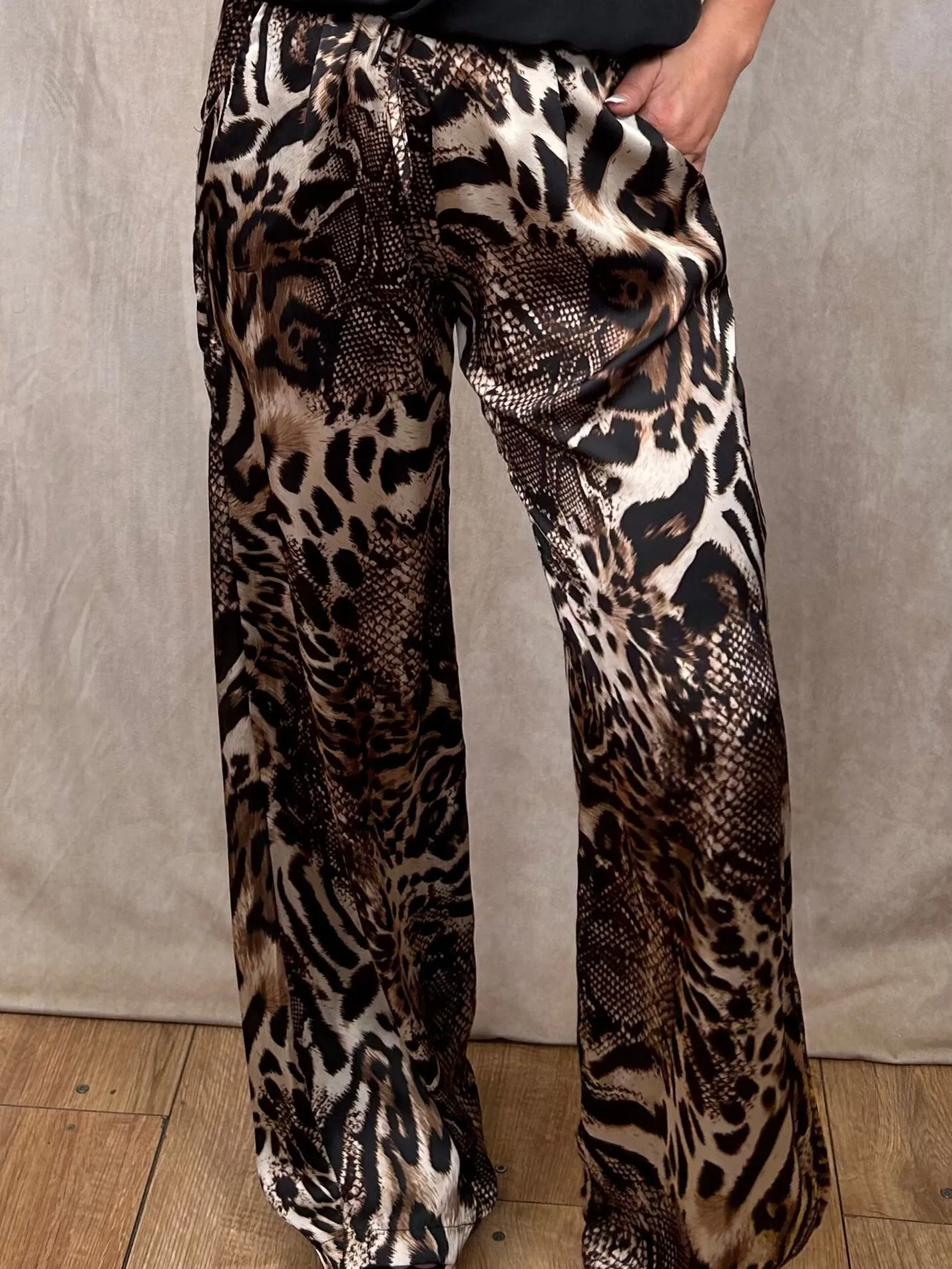 TJ Limited Edition Silk Leopard Trousers