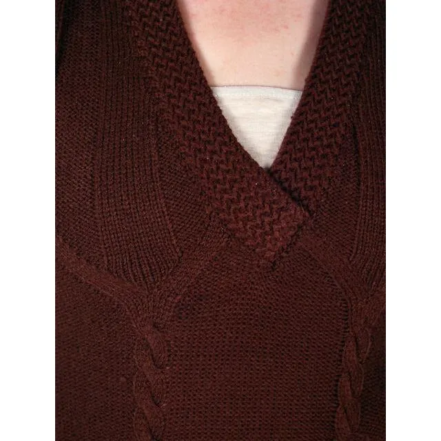 Vintage  Sweater Vest Chocolate Brown Fitted V Neck Small 1970s