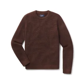 Waffle Stitch Crew Sweater - Brown