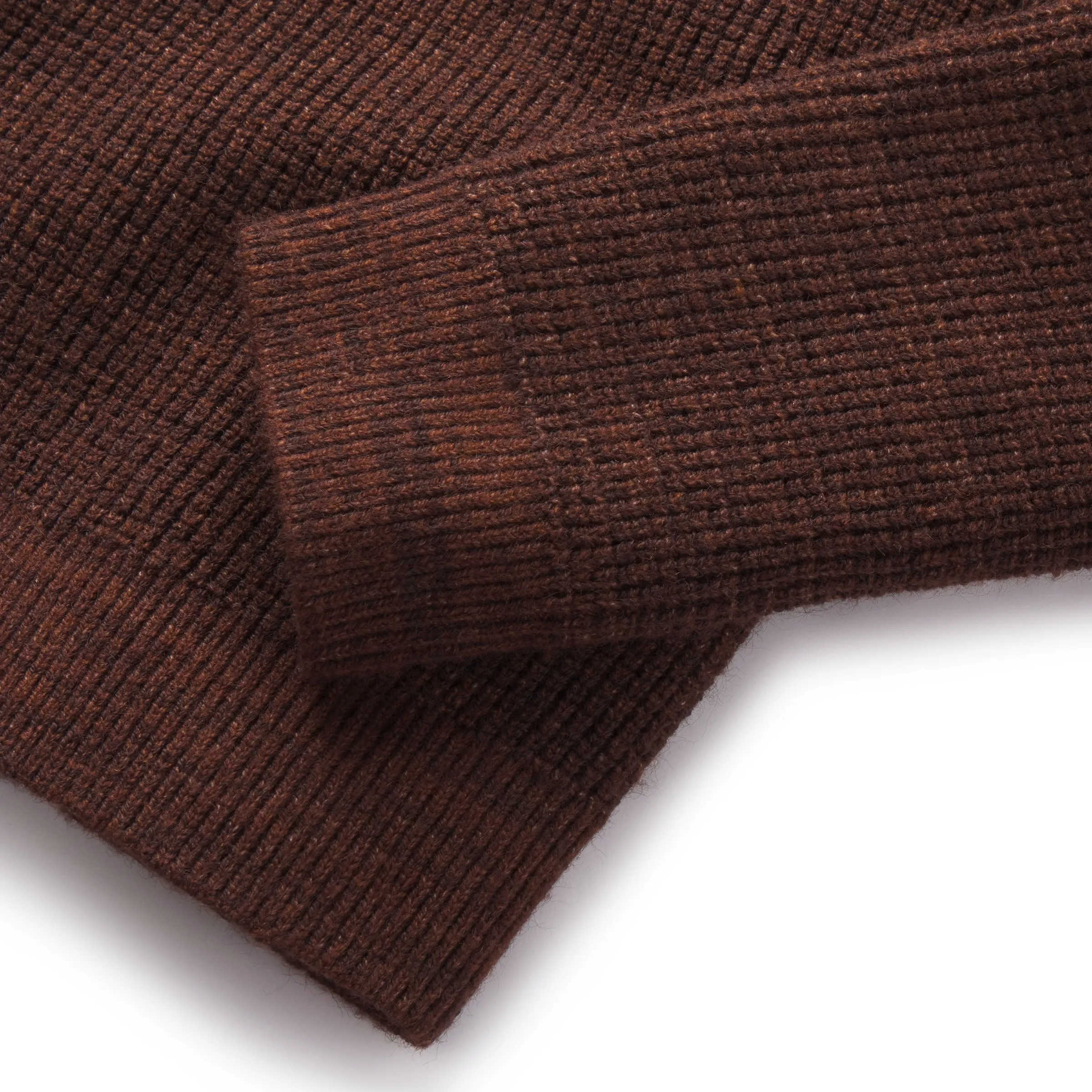 Waffle Stitch Crew Sweater - Brown