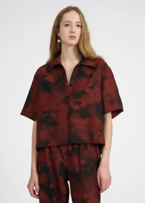 Wool Jacquard Cropped Shirt